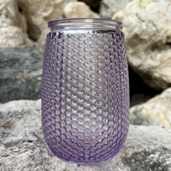 Purple Glass Bouquet Vase Lavender Honeycomb Decor Y2K Flower Accessory Birthday - Picture 4 of 13